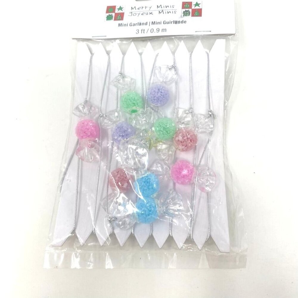 Michaels Merry Minis Silver Garland 3 Ft Tree Decor Frosted Sugar Gumdrops